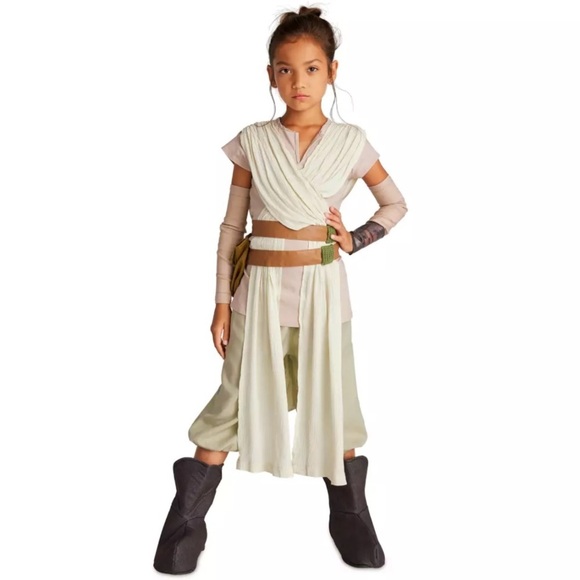 Disney Store Star Wars REY Force Awakens Girls Costume w/Extendable Staff Sz 5-6 - Picture 1 of 17
